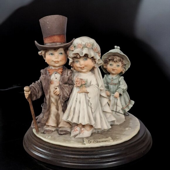 vintage G Armani 1982 Wedding Party. Bride, Groom Flower girl Florence Italy